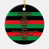 Zeven principes Kwanzaa rood zwart groen Keramisch Ornament (Voorkant)