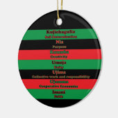 Zeven principes Kwanzaa rood zwart groen Keramisch Ornament (Links)