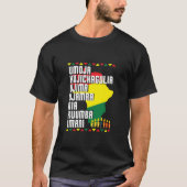 Zeven principes van Kwanzaa Afrikaanse kaart Manne T-shirt (Voorkant)