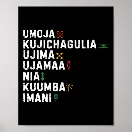 Zeven principes van Kwanzaa Happy Kwanzaa 8 Poster (Voorkant)