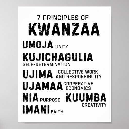 Zeven principes van Kwanzaa Happy Kwanzaa 9 Poster (Voorkant)