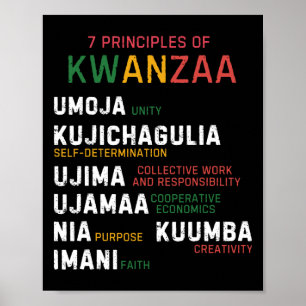 Zeven principes van Kwanzaa Happy Kwanzaa Poster