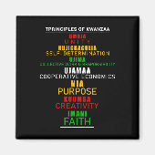 Zeven principes van Kwanzaa Kerstmis Afro-Amerika Magneet (Voorkant)