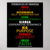Zeven principes van Kwanzaa Kerstmis Afro-Amerika Poster (Voorkant)