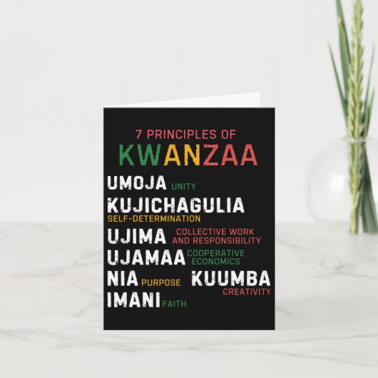 Zeven Principes Van Kwanzaa Prettig Kwanzaa  Kaart (Voorkant)