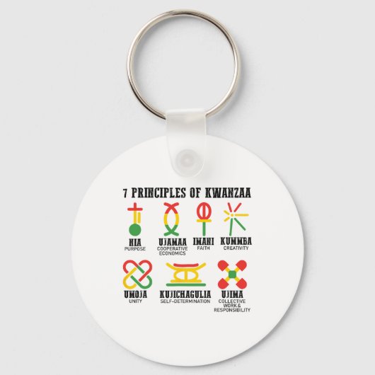 Zeven principes van Kwanzaa Trotse Afro-Amerikaan Sleutelhanger (Voorkant)