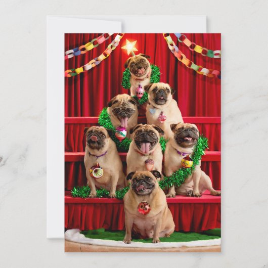 Zeven Pugs-a-Poze Kaart (Voorkant)