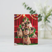 Zeven Pugs-a-Poze Uitnodiging Briefkaart (Staand voorkant)