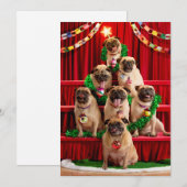 Zeven Pugs in Positie Kaart (Voorkant / Achterkant)