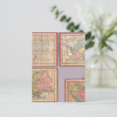 Zeven puzzelkaarten van de wereld briefkaart (Staand voorkant)