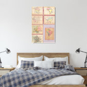 Zeven puzzelkaarten van de wereld canvas afdruk (Insitu (Slaapkamer))