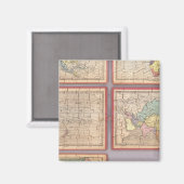 Zeven puzzelkaarten van de wereld magneet (Voorkant / Achterkant)