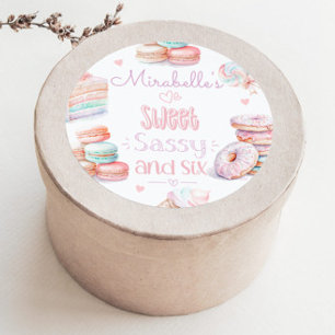 Zeven sassie en zes pastel verjaardag ronde sticker