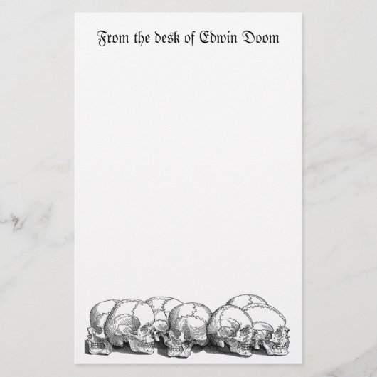 Zeven  schedels briefpapier (Voorkant)