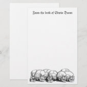 Zeven  schedels briefpapier (Voorkant / Achterkant)