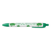 Zeven Shamrocks Lucky Irish Saint Patrick's Day Blauwe Inkt Pen (Bodem)