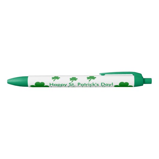 Zeven Shamrocks Lucky Irish Saint Patrick's Day Blauwe Inkt Pen (Bovenkant)