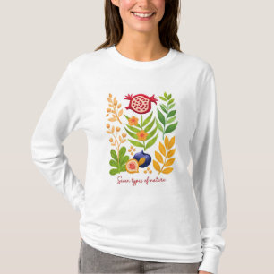 Zeven Soorten Israël – Moderne Botanische Illustra T-shirt