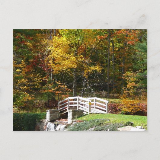 Zeven Springs Fall Bridge I Herfstlandschap Briefkaart (Voorkant)