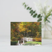 Zeven Springs Fall Bridge I Herfstlandschap Briefkaart (Staand voorkant)