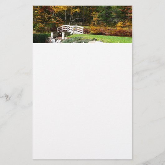 Zeven Springs Fall Bridge I Herfstlandschap Briefpapier (Voorkant)