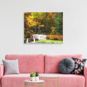 Zeven Springs Fall Bridge I Herfstlandschap Canvas Afdruk (Insitu (Woonkamer))