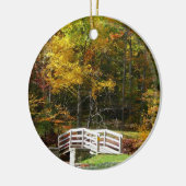 Zeven Springs Fall Bridge I Herfstlandschap Keramisch Ornament (Links)