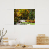 Zeven Springs Fall Bridge I Herfstlandschap Poster (Keuken)