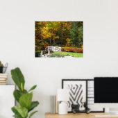Zeven Springs Fall Bridge I Herfstlandschap Poster (Thuiskantoor)