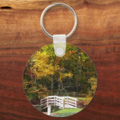 Zeven Springs Fall Bridge I Herfstlandschap Sleutelhanger (Voorkant)