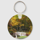 Zeven Springs Fall Bridge I Herfstlandschap Sleutelhanger (Achterkant)