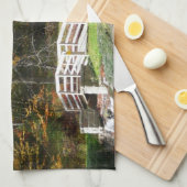 Zeven Springs Fall Bridge I Herfstlandschap Theedoek (Quarter Fold)