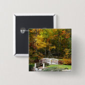 Zeven Springs Fall Bridge I Herfstlandschap Vierkante Button 5,1 Cm (Voorkant /achterkant)