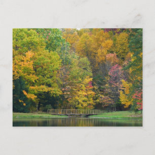 Zeven Springs Fall Bridge II Herfstlandschap Briefkaart