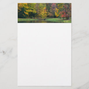 Zeven Springs Fall Bridge II Herfstlandschap Briefpapier