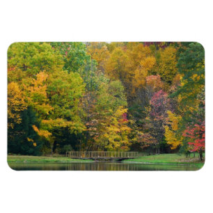 Zeven Springs Fall Bridge II Herfstlandschap Magneet