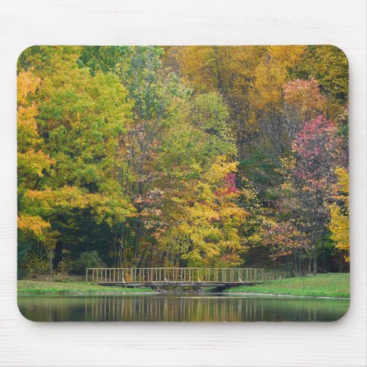 Zeven Springs Fall Bridge II Herfstlandschap Muismat (Voorkant)