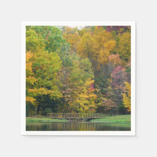 Zeven Springs Fall Bridge II Herfstlandschap Servet