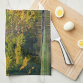 Zeven Springs Fall Bridge II Herfstlandschap Theedoek (Quarter Fold)