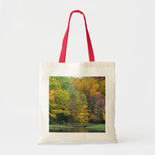 Zeven Springs Fall Bridge II Herfstlandschap Tote Bag