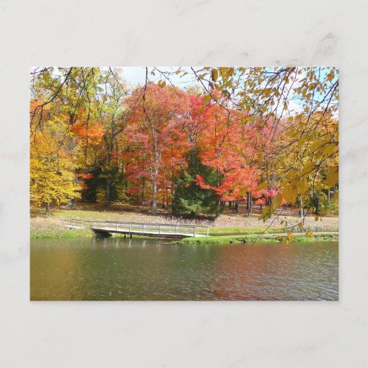 Zeven Springs Fall Bridge III Herfstlandschap Briefkaart (Voorkant)