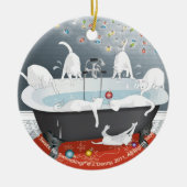 Zeven stalen, geen zwemmen! dubbelzijdig keramisch ornament (Voorkant)