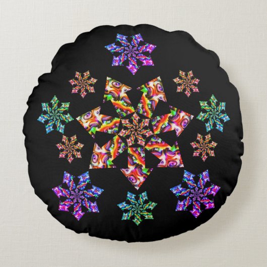 Zeven Sterren Mantis Rond Kussen (Voorkant)