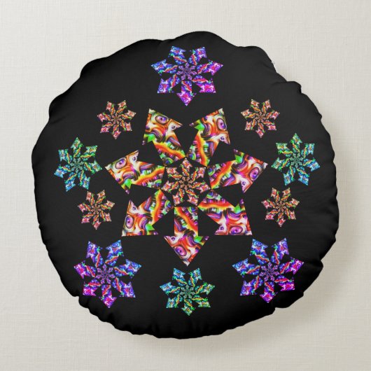 Zeven Sterren Mantis Rond Kussen (Achterkant)