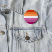 Zeven Stripe Pink Oranje Lesbian Pride Flag Ronde Button 5,7 Cm (In situ)