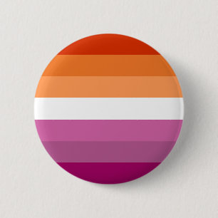 Zeven Stripe Pink Oranje Lesbian Pride Flag Ronde Button 5,7 Cm