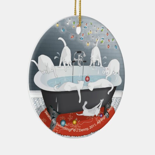 Zeven Swats, geen zwemmen. Keramisch Ornament (Rechts)