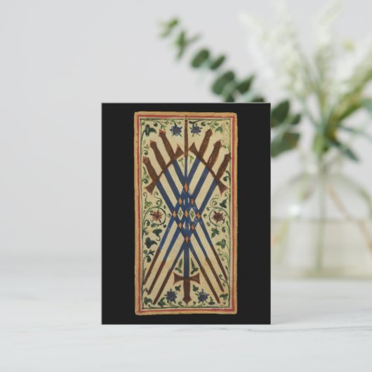 Zeven Swords Tarot-kaart Briefkaart (Staand voorkant)