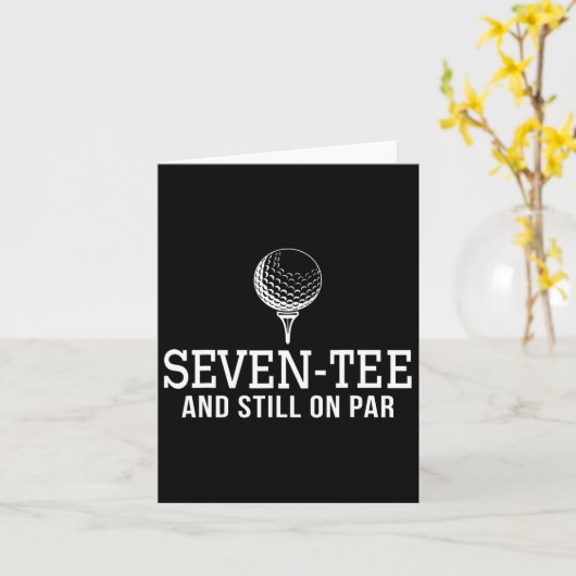 Zeven T-shirt Golfverjaardag 70ste verjaardag Vrou Kaart (Gele Bloem)