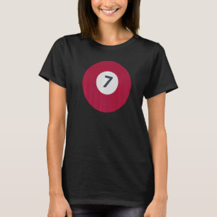 Zeven Team Nummer 7 Lucky Brown Bal Biljart Poep T-shirt